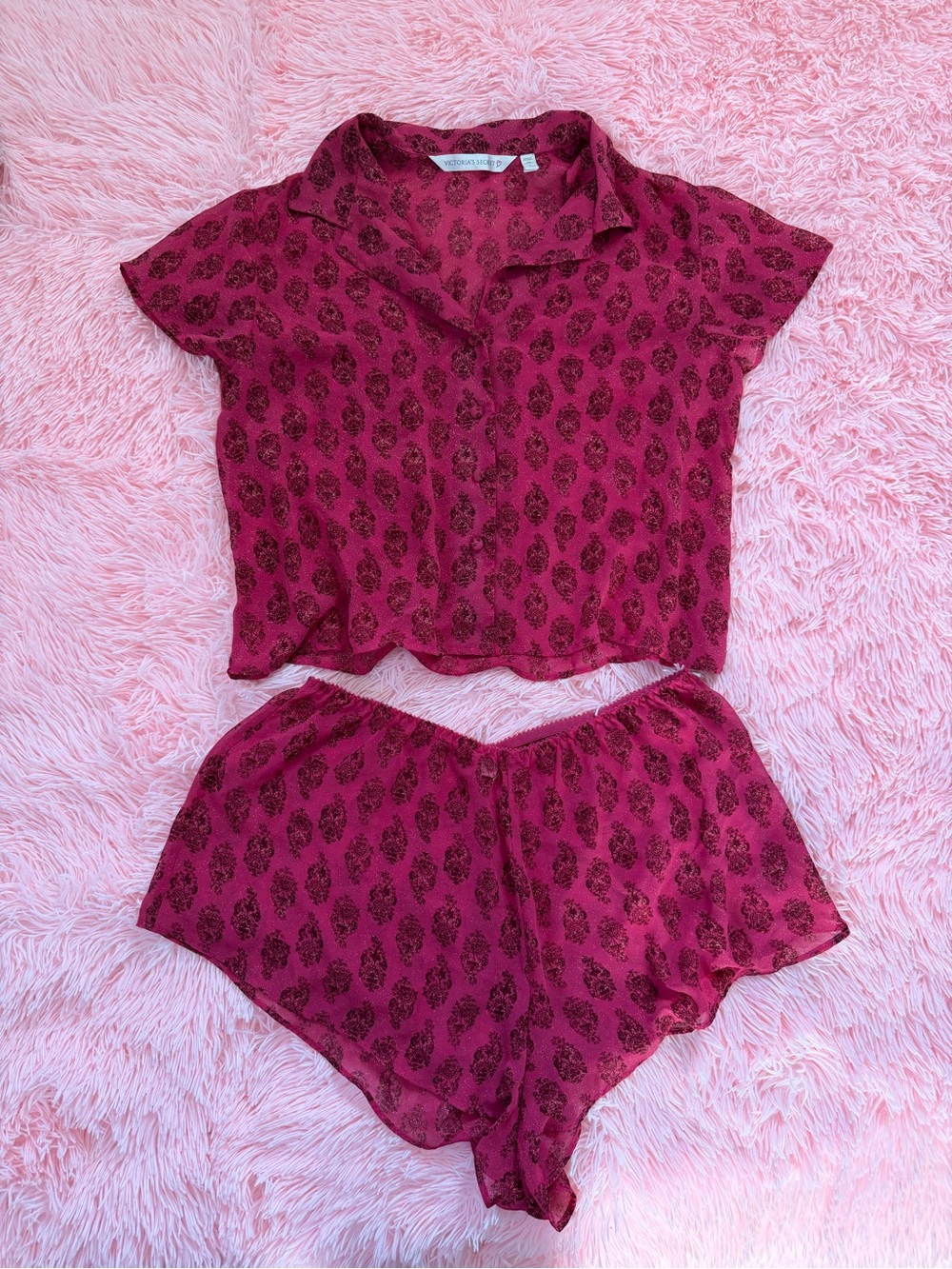 Victoria Secret paisley pattern pajama shorts set